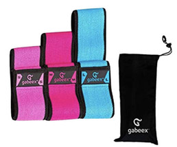 NEW IB Gabeex Workout Booty Fitness Resistance Workout Bands Set of 3 &amp; Pouch - £13.44 GBP