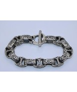 Bill Wall BWL 925 Sterling Silver Graffiti Boat &amp; Oval Link Toggle Bracelet - $2,406.59 CAD