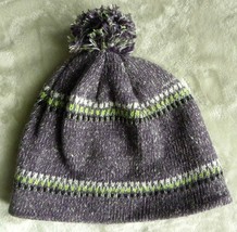 Gold Medal Purple/Green Knit Hat Fleece Lined One Size Fits Most - £4.63 GBP