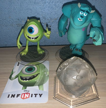 Disney Infinity 1.0 Mike Wazowski &amp; Sully Figures Monsters Inc with Power Ball - £10.18 GBP