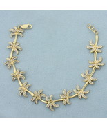Diamond Palm Tree Link Bracelet in 14k Yellow Gold - €1.971,73 EUR
