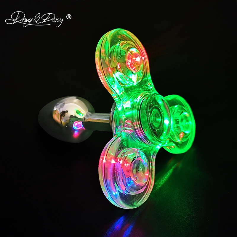 Play DAVYDAISY LED Light Fidget Spinner Toy Home Novel Mature Toy For Couples To - £31.34 GBP