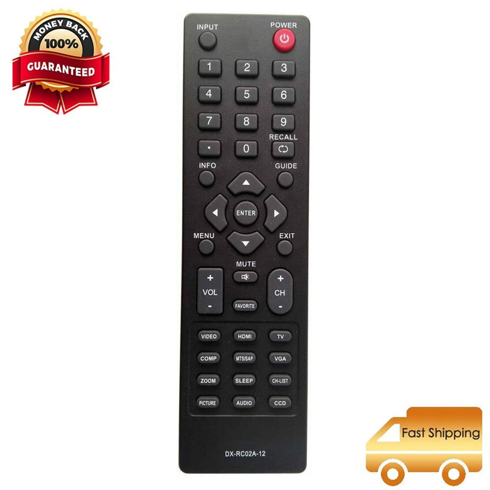 New Dx-Rc01A-12 Dx-Rc02A-12 Dx-Rc01A-13 Lcd Led Tv Remote F Almost All Dynex Tv - $13.92
