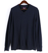 UNTUCKit Spitler V-Neck Merino Wool Sweater Mens XL Navy Blue Regular Fit - £23.50 GBP