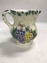 Vintage Italy pitcher Ristorante Ecce Bombo Grapes 5 by 5 inch Pottery c... - £39.51 GBP