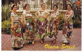 California Postcard San Francisco Olvera Street Dancing Girls Costumes - £2.28 GBP