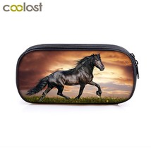 Cool Running Horse Cosmetic Cases Pencil Bag kids School Case Stationary Bag Boy - £13.11 GBP