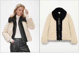 ZARA FAUX FUR PATCHWORK JACKET -COLLECTION S - $149.99