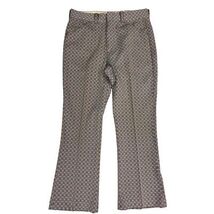 VTG 70s Wards Mens Bell Bottom Polyester Slacks Pants 35x30 Leisure Disco - $78.15
