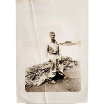 WW2 1943 Papua New Guinea Real Photo Antique Military Unknown Soldier E83H - $39.99