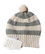 Striped Baby Beanie Hat 0-3 Months With Pom NWT - $21.12