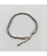 Bracelet Chain Mens 7.75 Inch Silver Braided Can Be Unisex With Extender - £20.57 GBP