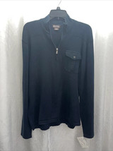 Michael Michael Kors Men&#39;s Sweater Navy Blue 1/4 Zip Size Med - £18.94 GBP