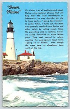Portland Head Lighthouse Along The New England Coast~Down Maine~Vintage Postcard - £3.52 GBP