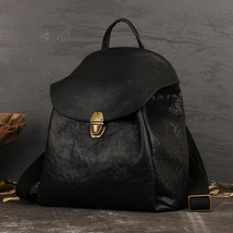 Retro First Layer Cow Leather Backpack 2022 New Designer  Women Travel Bag Large - £131.74 GBP