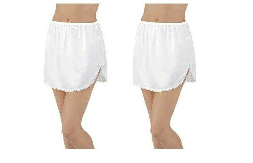 Vanity Fair Women&#39;s *2 Pack* 360° Half Slip 11760 White Small 20&quot; - $18.04