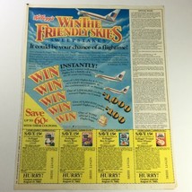 VTG Retro 1983 Kellogg&#39;s Cereal Win The Friendly Skies Sweepstakes Ad Co... - £18.76 GBP