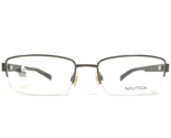 Nautica Eyeglasses Frames N7286 030 Brown Gunmetal Gray Half Rim 57-19-145 - £72.93 GBP