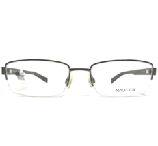 Nautica Eyeglasses Frames N7286 030 Brown Gunmetal Gray Half Rim 57-19-145 - £73.70 GBP