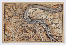 1896 Antique Map Of Vicinity Of Boppard Sankt Goar RHINELAND-PALATINATE Germany - £16.85 GBP