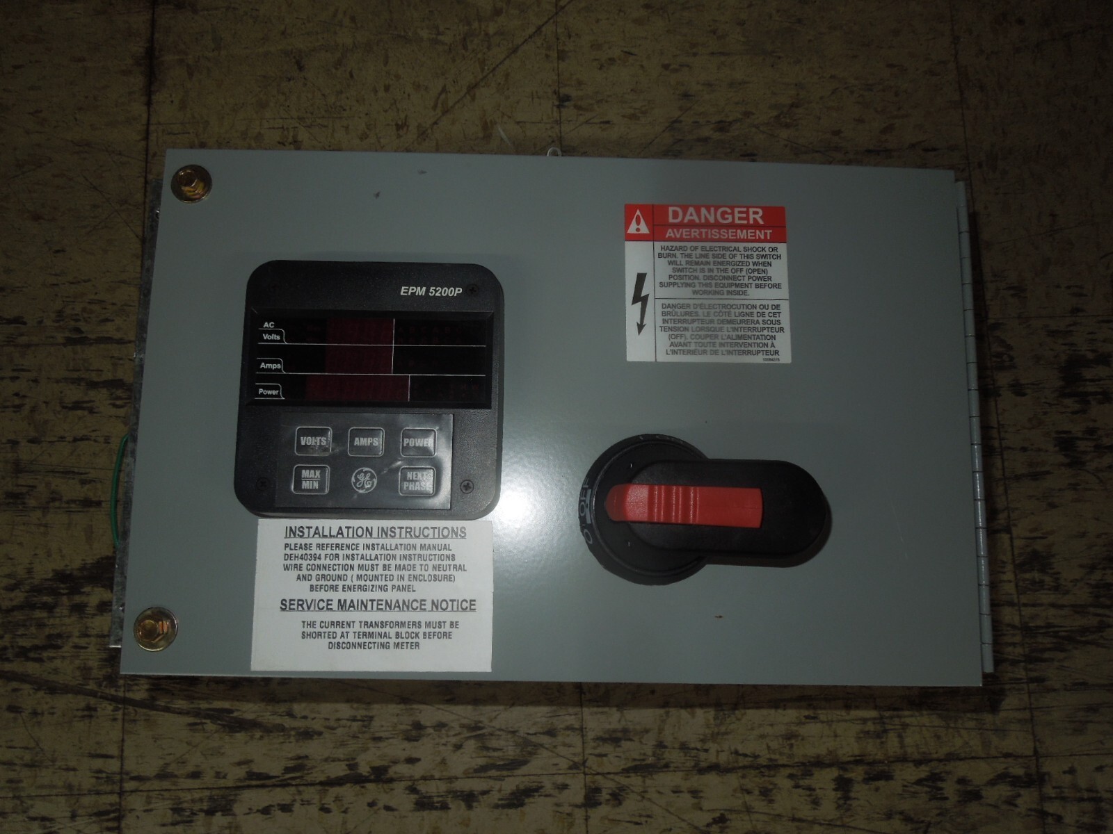 GE Spectra Series APM4803E520 480v 3PH 3W EPM Panel Metering Used - $500.00
