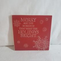 Christmas ceramic trivet tile Hallmark Merry are the Moments - snowflakes - $5.48