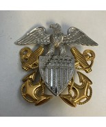 USN US Navy Officer Dress Cap Hat Badge Insignia 1/20 10K GF &amp; Sterling ... - $1,224.24 MXN