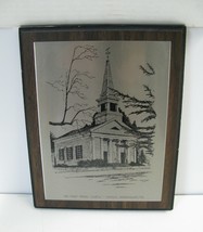 Vintage Silver Engraved Mounted Plaque First Parish Church Lincoln MA Cl... - $9.46