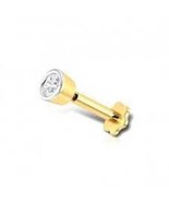 0.16ct Real Diamond Bezel Set Nose Lip Labret Piercing Stud Pin 18k Yell... - $483.15 CAD