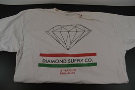 Diamond Supply Co. Logo T-Shirt Mens 2XL Cotton White 15 Years of Brillance - $19.34