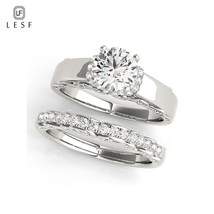 925 Sterling Silver Solitaire Engagement Ring Sets 1 Carat Moissanite Diamond Ro - £87.50 GBP