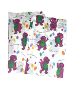 Vtg DreamStyles 1992 BARNEY Dinosaur Rod Pocket Panels Curtains 40&quot; X 64... - $14.69