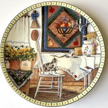 1991 Edwin M Knowles Cozy Country Corners Table Trouble Cat Plate Ltd Edition - £20.00 GBP