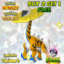 Shiny Paradox Pokemon Shiny Raging Bolt Fire 6IVs Union Circle Free Master Ball - $3.95