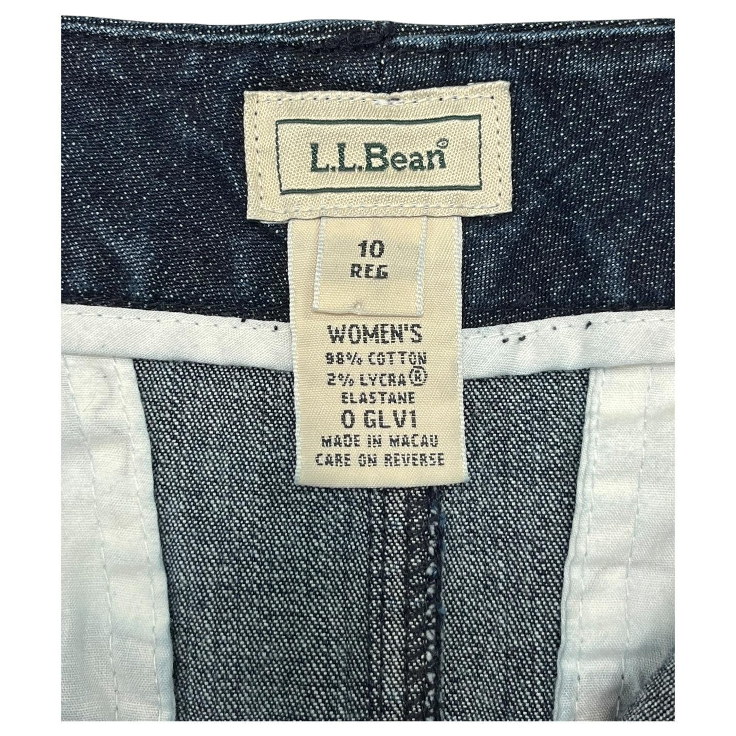Vintage LLBean Denim Skirt Womens 10 Regular Blue A Line Stretch 90s Y2K Retro Item image 3