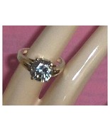 Sterling Silver Bold Simulated Diamond CZ Ring Size 9 Solitaire - €34,46 EUR