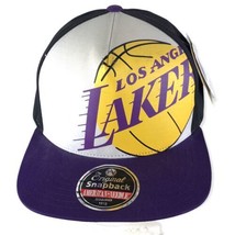 Los Angeles Lakers NBL Basketball NewEra Hat Baseball Cap Big Letter Purple Gold - £22.02 GBP