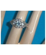 Sterling Silver Blue and Clear CZ Ring Size 8 - £23.60 GBP