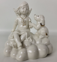 Mikasa Porcelain Holiday Elegance Angel Cherub Dog Puppy Figurine FK001 - £19.78 GBP