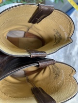 Cavender’s full quill Ostrich leather western cowboy boots, men’s size 10.5 D image 6