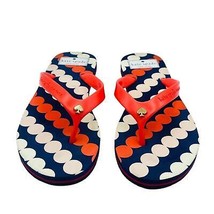 Kate Spade Sandals Women&#39;s 7 Orange Blue Polka Dot Rubber Flip Flops - $323.62 MXN