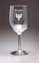 Browne Irish Coat of Arms Wine Glasses - Set of 4 (Sand Etched) - £54.23 GBP