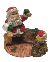 Santa Claus Christmas Figurine Opening Toy Bag Holiday Decor 2.5 Inch Tall - $21.89