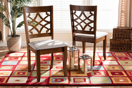 Meike Gray Fabric Upholstered and Walnut Brown 2Pc Dining Chair Set - $3,115.98 MXN