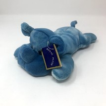 Royal Plush Beanie Baby Blue Tie Dye Rhino Rhinoceros Stuffed Animal Soft Toy - £23.56 GBP