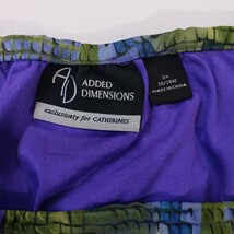 Added Dimensions Women's Green/Purple Buttom Pleated Skirt Size 3X (26/28W) image 3