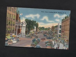 Vintage Linen Postcard Main Street Looking South Nashua NH  - £6.29 GBP