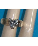 Heart CZ Ring Sterling Silver QVC Diamonique  Size 8 - £42.47 GBP