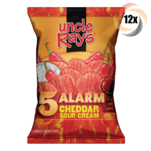 12x Bags Uncle Ray&#39;s 5 Alarm Cheddar Sour Cream Flavored Potato Chips | 3oz - £28.17 GBP