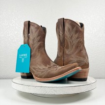 NEW Lane LEXINGTON Brown Short Cowboy Boots 7.5 Leather Western Ankle Snip Toe - £151.18 GBP